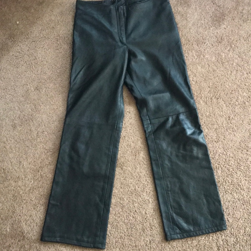 Black leather pants